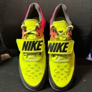 Nike Zoom Rival SD 4 OC Field Throws Shoes - Neon Yellow and Pink, Mens 8.5